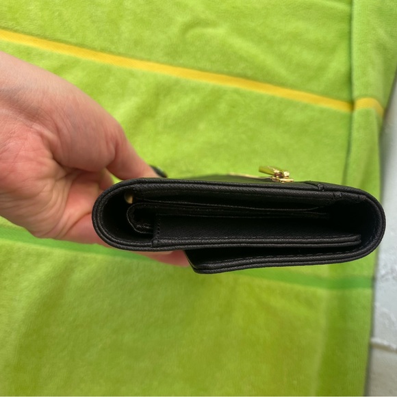 Michael Kors!!! Jet Set Large Trifold Wallet Black Leather Gold Pen & Checkbook - Picture 13 of 16